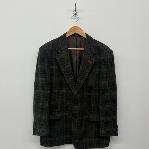 닥스 체크 울 자켓 남 xl