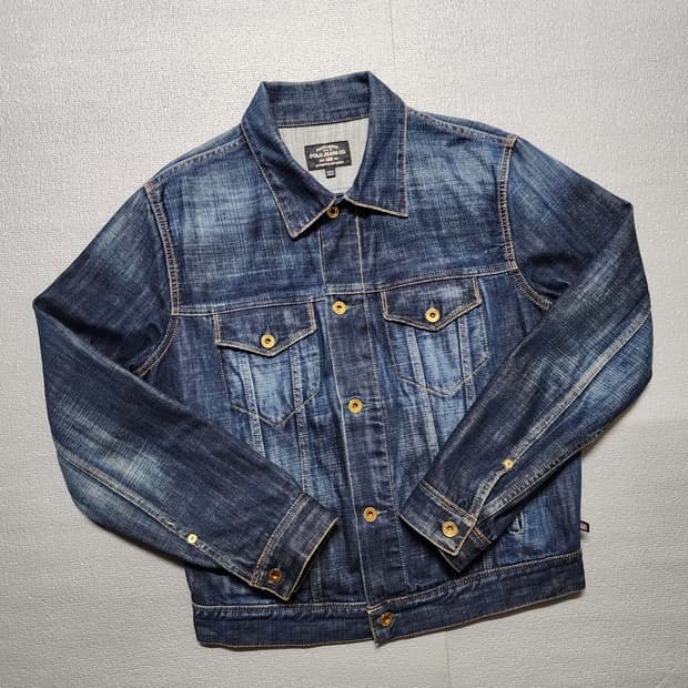90's 빈티지 폴로진스 인디고 데님 트러커자켓