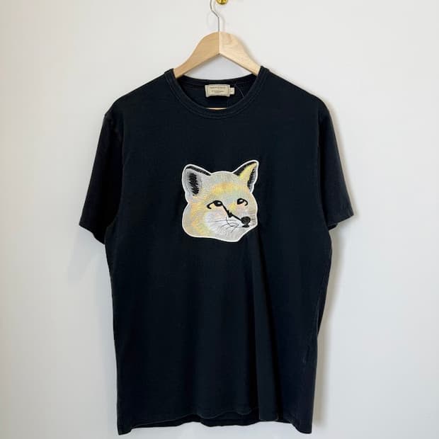 메종키츠네 빅파스텔폭스헤드 반팔티 블랙