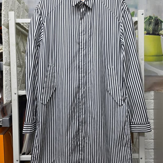 준지 롱셔츠 롱야상 95~100 스트라이프 봄~여름 셔츠코트 MM67