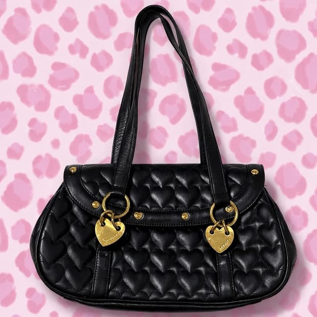러브캣 하트 퀄팅 갸루 숄더백
