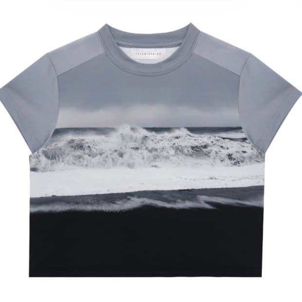 [트리밍버드] 썸머 웨이브 티셔츠 라이트블루그레이 - 택포