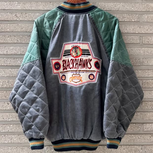 [L]90's 스타터 BLACKHAWKS 빈티지 워싱 바시티 자켓