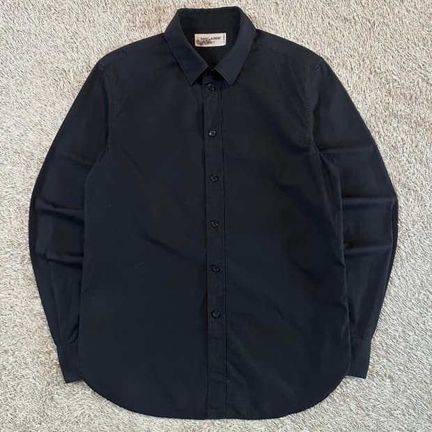 생로랑 SAINT LAURENT 코튼 셔츠 블랙 F36