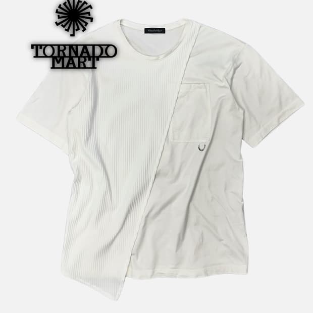 wrap ribbed layer pocket t-shirt