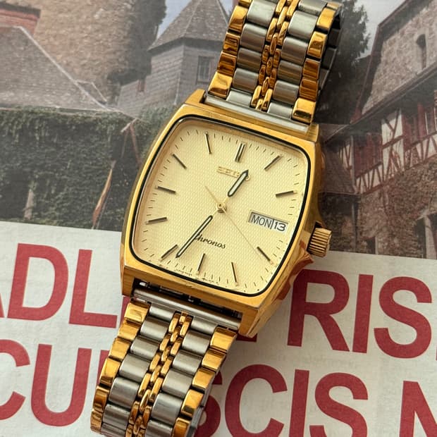 세이코 Seiko Chronos 콤비 스퀘어 쿼츠