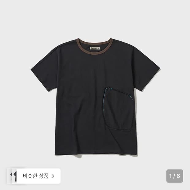카락터 패치워크 포켓 반팔 티셔츠 블랙 00