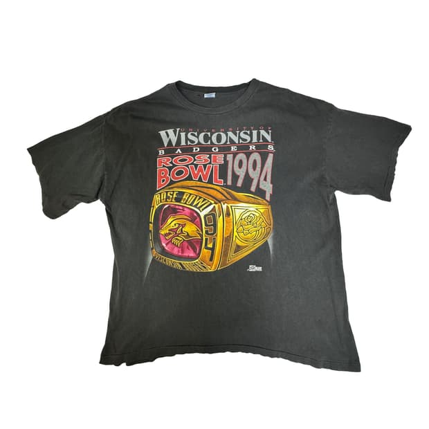 빈티지 90s 위스콘신 배저스 로즈볼 우승 기념 티셔츠 XL
