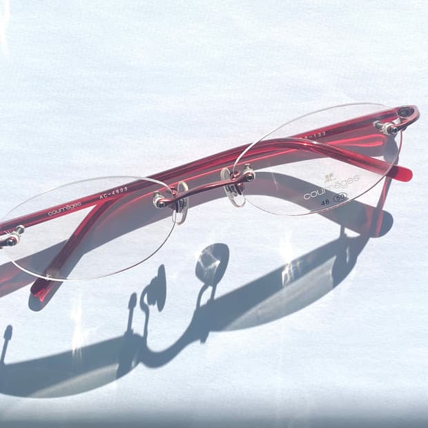 꾸레쥬 무테 레드 긱시크 안경 #디올 #미우미우