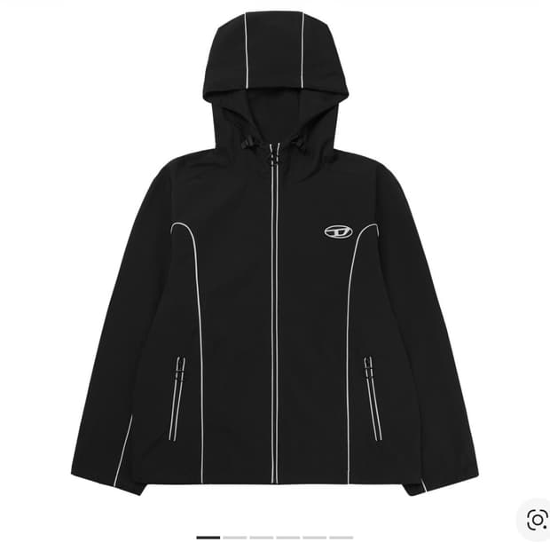 디젤 J-하이브스 콘트라스트 파이핑 윈드브레이커 블랙