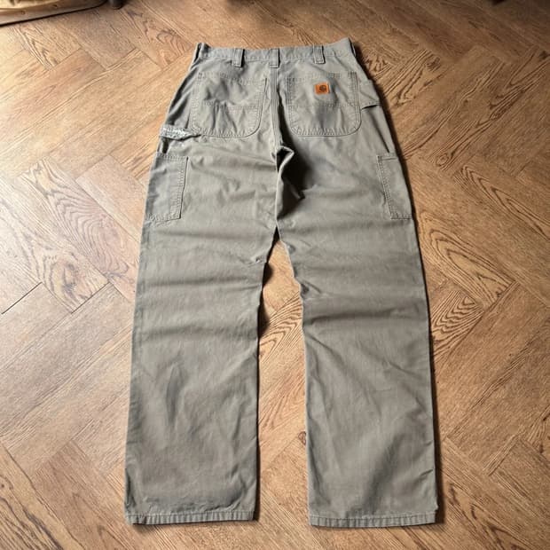 [32]칼하트 USA 빈티지 페인팅 라이트브라운 싱글니 워크 팬츠