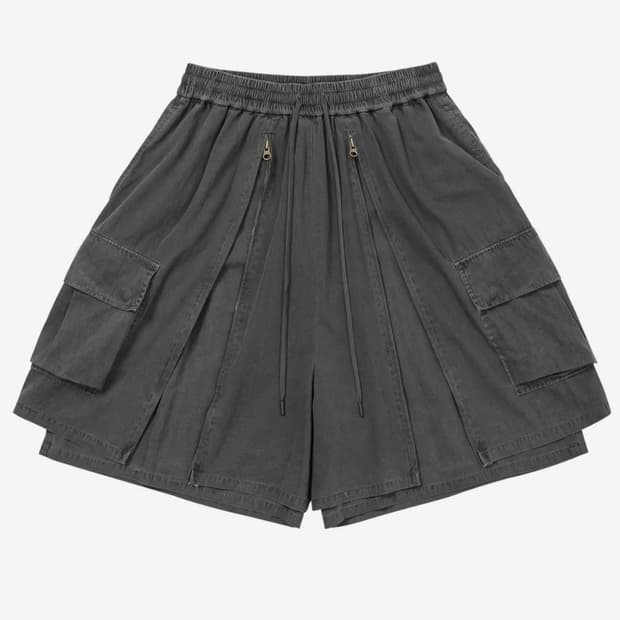 레이어드 집업팬츠 차콜 L 새상품 아조바이아조