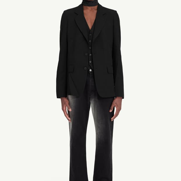 MM6 메종 마르지엘라 프레스드 크리즈 울 블렌드 자켓