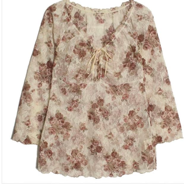 빈티지 오리엔트드레스 로즈 탑