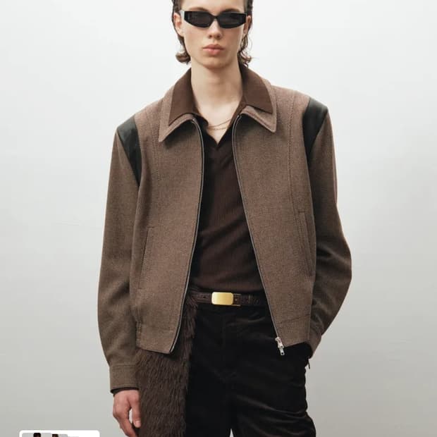 [52] 노이어 자카드 울 컨트라스트 블루종 새상품