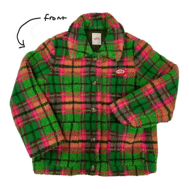 오일릴리 체크 퍼 점퍼 자켓 S