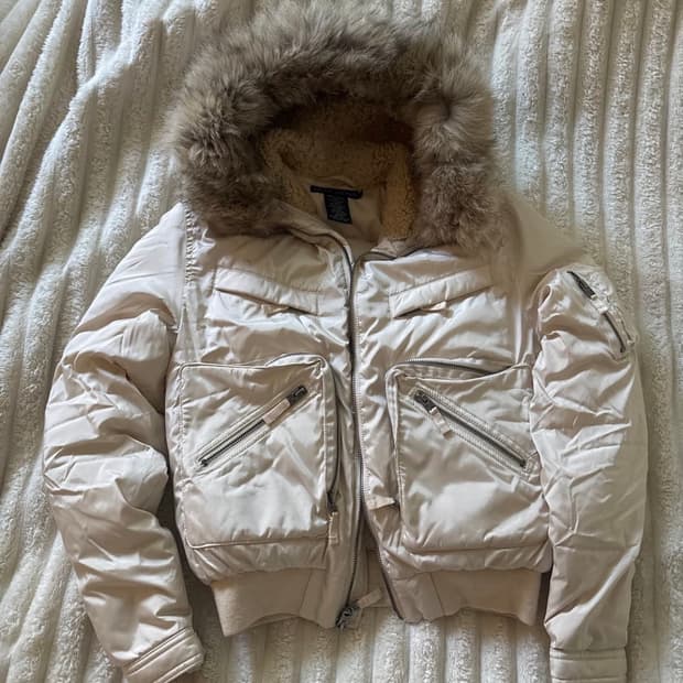 폴로 퍼 후드 숏패딩