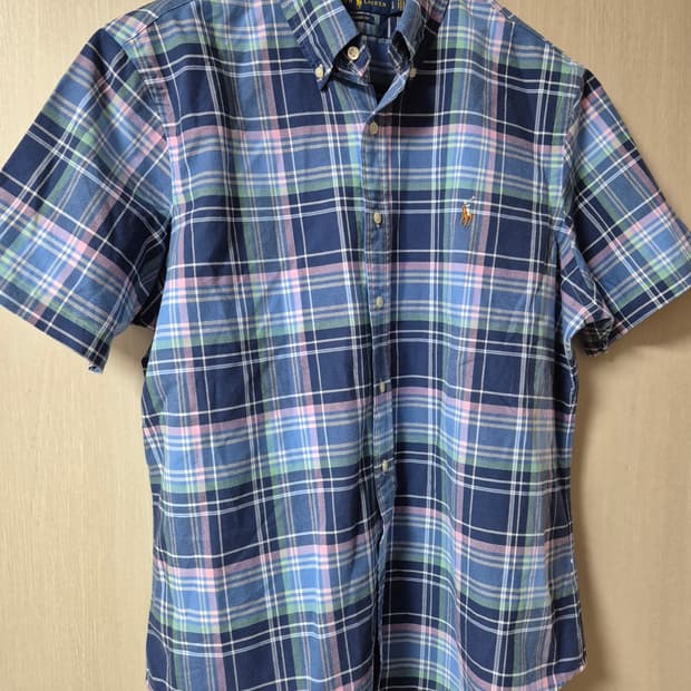 폴로 랄프로렌 체크 셔츠 반팔 남방 라지 남성