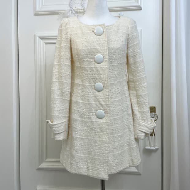CECIL MCBEE ivory tweed lovely coat