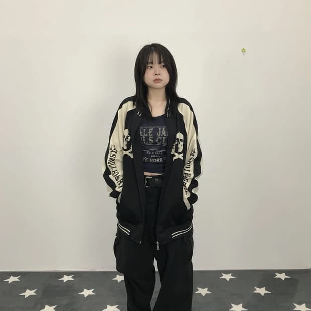 Center Please Skull Track Jacket