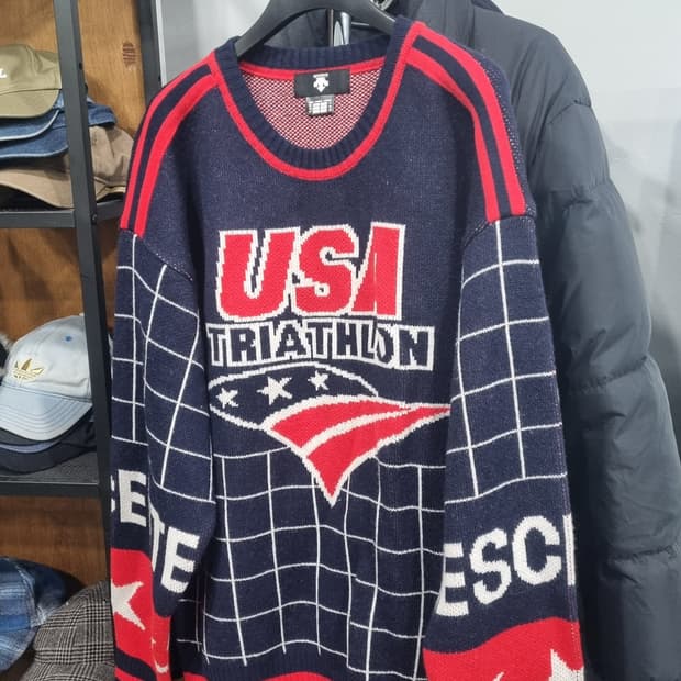 DESCENTE) 데상트 남성니트(울) 95~100(가슴단면55) 상태굿