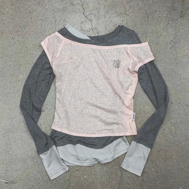 스컬프터 레이지 레이어드 티 핑크 Lazy Layered Tee Pale