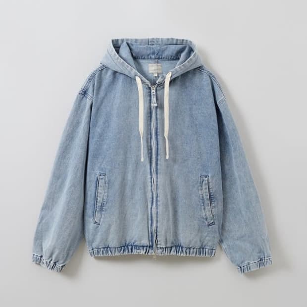 새제품XL)스파오 빈티지 워시드 데님 후드집업  블루 SPJED49C02