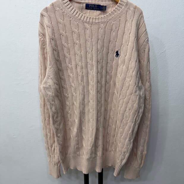 정품) 폴로랄프로렌 남성 케이블 니트 스웨터 L
