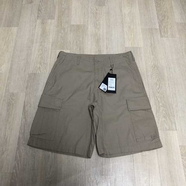 (32) 새상품 무탠다드 MUSINSA 코튼 와이드 카고 쇼츠 베이지