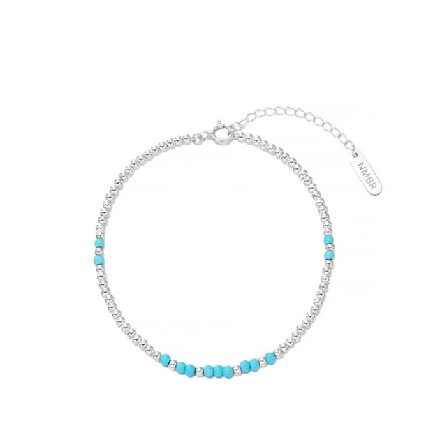 넘버링 실버 터키석 팔찌