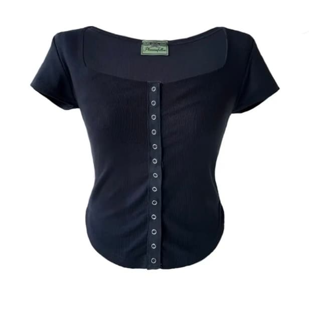 (새상품)플리즈노팔로우 coco U line top navy