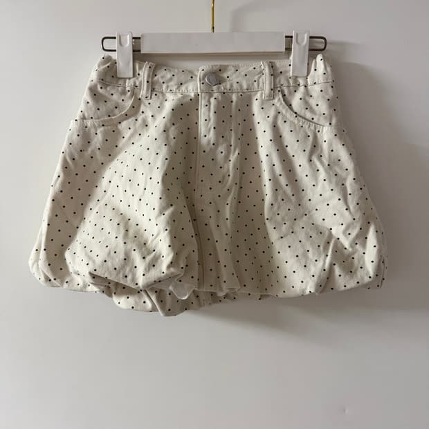 새상품 여자 도트 펌킨 미니스커트 S