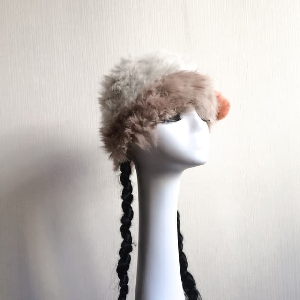  Rabbit fur beanie