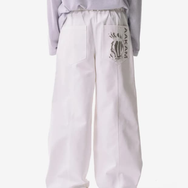 아캄 핀턱 데님 팬츠 화이트 