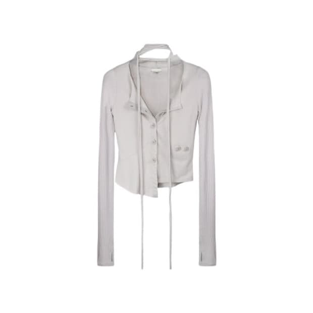 본네 머플러 가디건 Bonnae Muffler cardigan 애쉬핑크