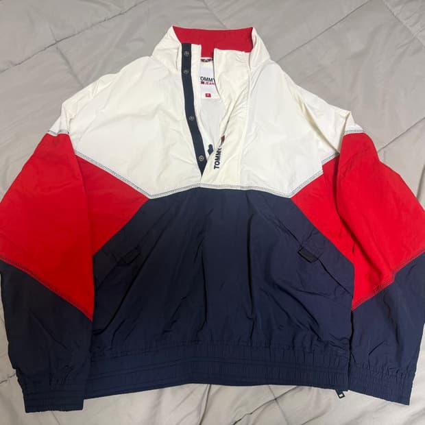 TOMMY JEANS 토미진스 배색 아노락 윈드브레이커 M
