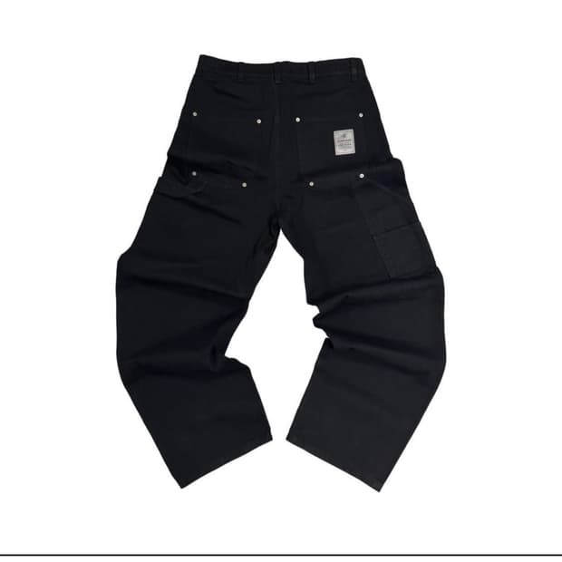 아오이로 커티드 더블니 팬츠 블랙