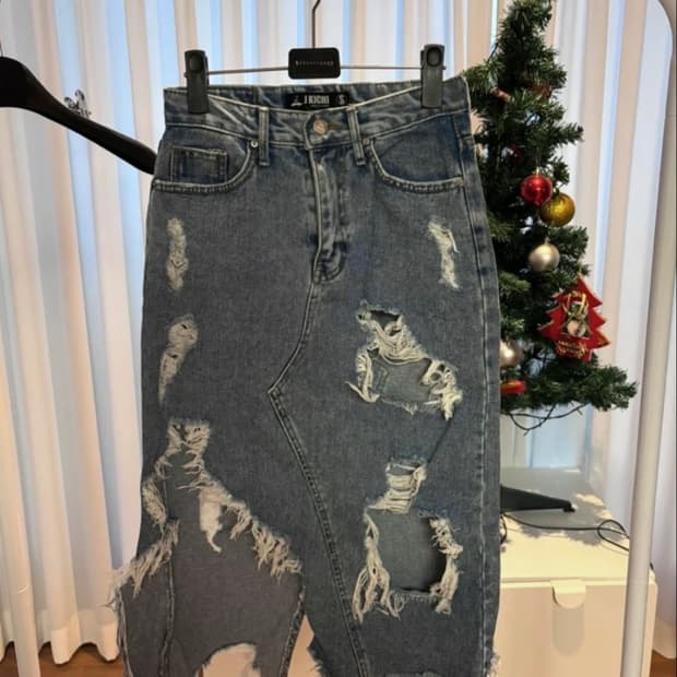 트임 찢청 롱스커트