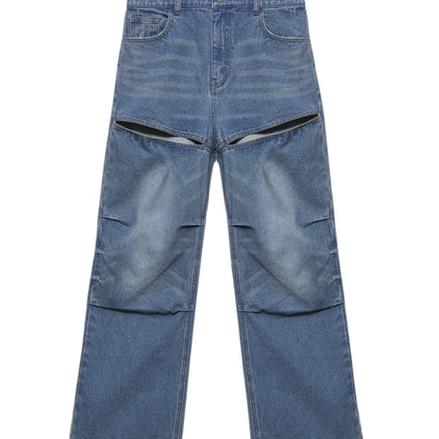 인스턴트펑크 컷팅 데님 팬츠