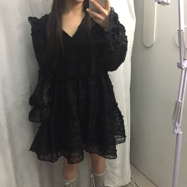 Vintage 고스로리 고딕 공겜여주 프릴 원피스