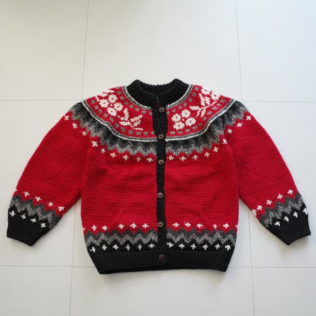 AFGHAN 에콰도르산 에스닉 나바호 아즈텍 핸드메이드 가디건