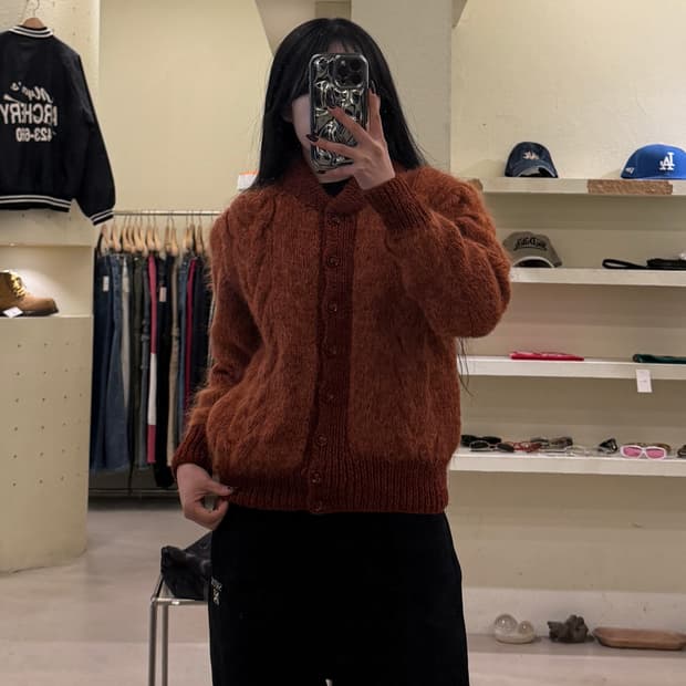 낸시 베일 오브 런던 케이블 니트 가디건 U1203