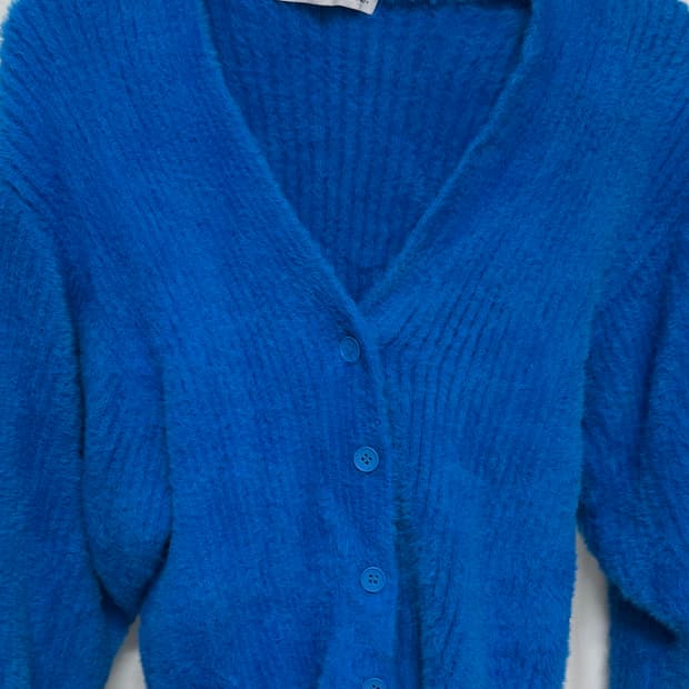 zara 자라 블루 앙고라 가디건