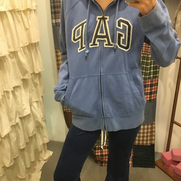 갭 블루 후드집업