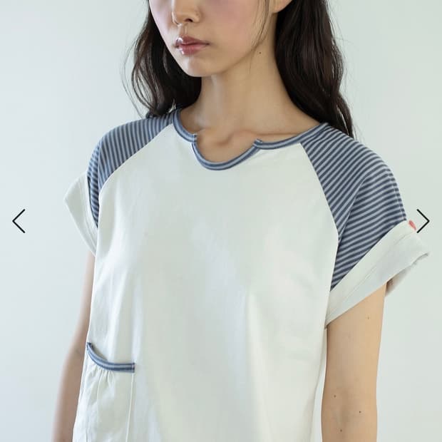 [온스카X그리못] BUTTON DOUBLE SLEEVE T 크림