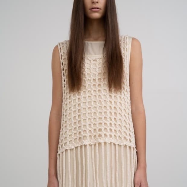 마뗑킴 크로셰 프린지 슬리브리스 탑