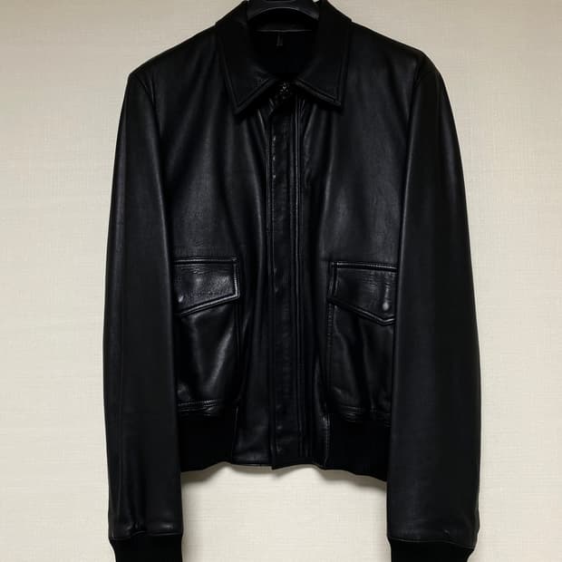 2004S/S Dior HOMME 'STRIP' LEATHERJUMPER