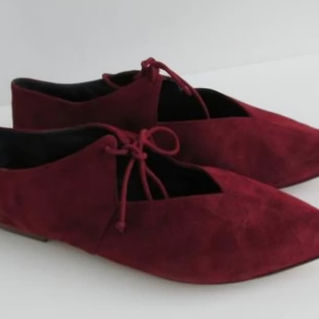 셀린느 CELINE 올드셀린 스웨이드 버건디 바부슈 플랫