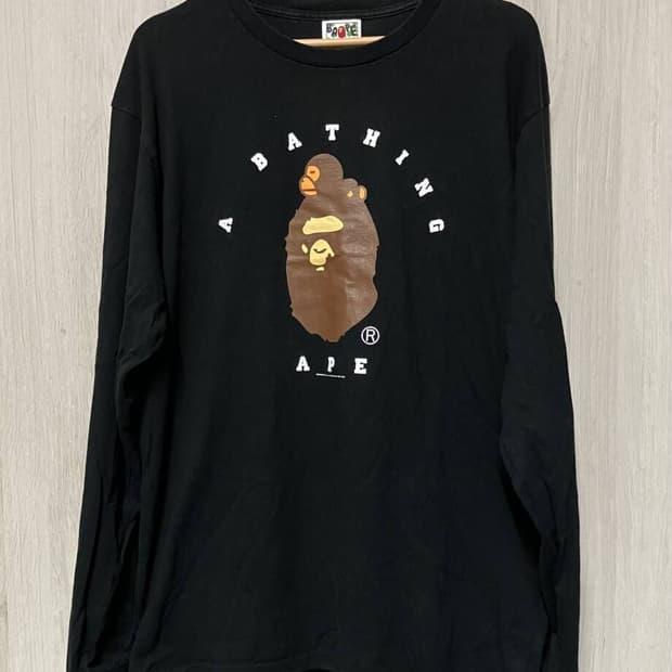 베이프 빅 에이프 헤드 롱슬리브 티셔츠 블랙