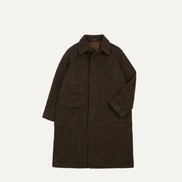 드레익스 25fw 브라운 헤링본 울 코트 38